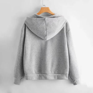 Sudadera con Capucha Extra Grande para Mujer, Estilo Holgado, Informal, de Invierno, con Cremallera, Estilo Vintage, de Forro Polar, con Patrón Sólido, para Uso Diario - Product Image 4