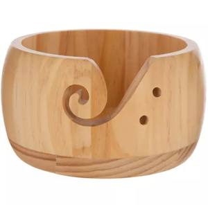 Tazón de hilo de madera de forma y tamaño personalizados de proveedor al por mayor, tazón de hilo de tejer marrón de calidad más fina de India - Product Image 4