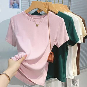 Camisetas casuales para mujeres Logotipo de impresión personalizado Espacios en blanco Algodón Moda Señoras Diamantes de imitación Transpirable - Product Image 2