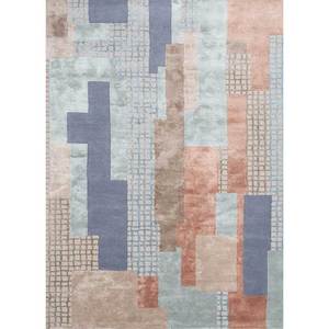 พรมขนสัตว์และวิสโคสทอมือลายเส้นสีงาช้าง รุ่นท็อป-198 ลายแบบนามธรรม สำหรับใช้ในบ้าน - Product Image 1