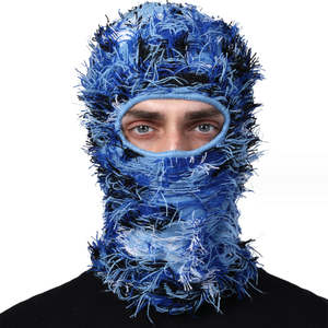 OEM 2026 Wholesale Grassy Knitted Beanie Warmer Full Face Ski Mask Distressed <b>Balaclava</b> Skimask Breathable Party Sports - Product Image 5