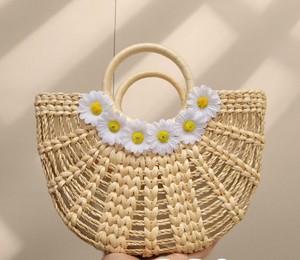 Water Hyacinth Bohemian Style Rectangle <b>Storage</b> <b>Basket</b> with Handle Eco-Friendly Clothing <b>Storage</b> for Beach Use - Product Image 3