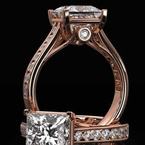 Bague de mariage de luxe fine en argent 925 plaqué or rose 14 carats entièrement sertie de moissanite VVS certifiée IGI - Product Image 1