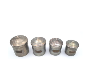 Tarro de almacenamiento de alimentos de metal pintado a mano personalizable con diseño artístico ideal para cocinas elegantes y exhibiciones decorativas únicas - Product Image 2