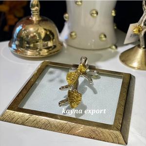 ที่ใส่กระดาษทิชชู งานฝีมือ งานประดิษฐ์ด้วยมือ ดีไซน์ลายทองคำเปลว ทำจากอะลูมิเนียมชุบนิกเกิล สำหรับตกแต่งโต๊ะ - Product Image 3