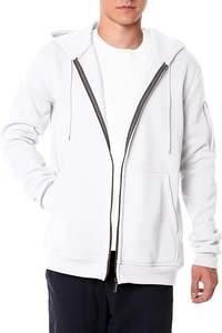 Sudadera con capucha con cremallera bidireccional doble completa Logo personalizado Streetwear Hombres Oversized Black Blank Full Face Zip Up Hoodie - Product Image 3