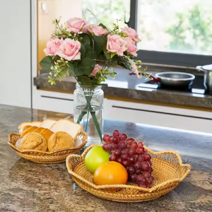 Cesta de almacenamiento de ratán con flores florales de Vietnam, caja de almacenamiento de aperitivos para el hogar, artesanías de mimbre para sala de estar, marca TUYET DUNG - Product Image 5