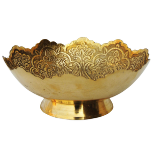 Bol de piédestal en laiton de haute qualité avec gravure polonais fini pour cuisine bol de service de table bol de vaisselle - Product Image 1