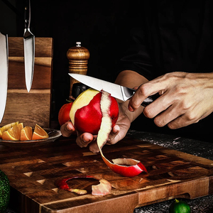 Grandsharp Modern Paring Knives Wood Handle High Carbon Stainless Steel Chef Cutting Fruit Paring Knife with <b>Black</b> Wood Handle - Product Image 5