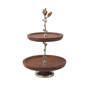 Centros de mesa de Decoración de mesa Diseño de nueva llegada Soporte de servidor de pastel de metal Acabado dorado Soporte de servicio de pastel redondo - Product Image 5