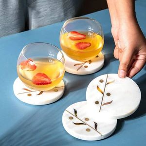 Napperons de table en placage de bois et panneau de charbon de bois en feuille de pierre de style design moderne sous-verres tapis et coussinets - Product Image 4