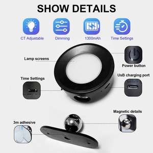 Luxurious Modern LED <b>Wall</b> <b>Light</b> Rechargeable Magnetic Fixing Sensor/<b>Switch</b> Control 40-150 Lumens Warm White CCT Indoor Living - Product Image 2