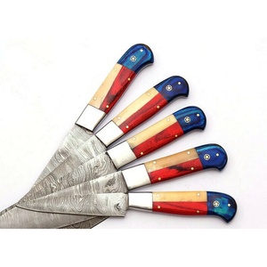 Jexmoo-Juego de cuchillos de chef de acero de Damasco hechos a mano, 5 unidades, cuchillos de cocina profesionales con mango de madera, regalo para cocineros - Product Image 5