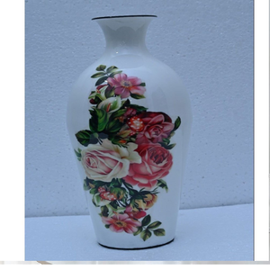 Vase en métal effet marbre avec col doré. Disponible à prix de gros. - Product Image 2