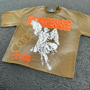 Camiseta personalizada con diamantes de imitación, camiseta vintage lavada con ácido, cuello redondo, peso pesado, 100% algodón, estampado Dtg, camiseta gráfica recortada cuadrada para hombres - Product Image 2