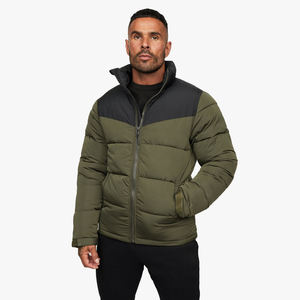 Chaqueta Acolchada Impermeable y Cortavientos para Hombre, con Logotipo Personalizado, 100% Poliéster, Cuello Alto, Cierre de Cremallera, Venta al Por Mayor - Product Image 1