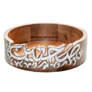 Vaisselle Plateau à Chocolat en Bois Forme Ronde Plateau à Chocolat Décoratif Classique Élégant Nouveau Plateau à Chocolat en Bois - Product Image 3