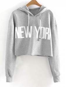 Vendedor al por mayor Mejor Precio Sudadera corta de algodón 100% para mujer Manga larga abajo Hombro Crop Sweatshirts Hoodies - Product Image 3