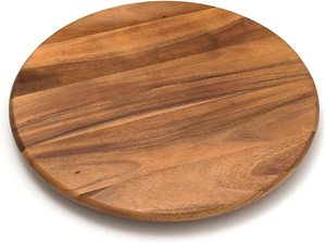 Bandeja giratoria de madera de Acacia, bandeja para servir de madera, de 18 pulgadas - Product Image 2