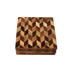 Sous-verre et support à tasse carré en bois d'acacia, design classique, sous-verre pour café, thé, boissons, bois naturel, coussinets à thé - Product Image 4