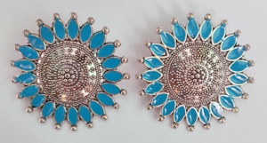 Genuine Quality <b>Earrings</b> <b>Set</b> with <b>Silver</b> Plated Fashionable <b>Earrings</b> Jewelry for Women Wear by Indian Exporters - Product Image 5