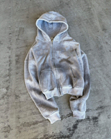 Conjunto de Sudadera con Capucha y Pantalones Deportivos Casuales Estampados Personalizados, Efecto Desgastado, Bordado, Unisex, Lavado Ácido