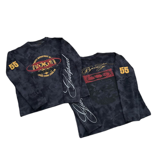 T-shirts à manches longues pour hommes, col rond, imprimés DTG tie-dye personnalisés, grande taille, haute qualité, vente en gros 2026 - Product Image 1