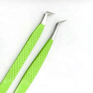 Juego de Pinzas Profesionales para Pestañas Verdes, Acero Inoxidable, Punta Lisa de 10 mm, Herramienta de Precisión Ultra Afilada, Antimagnética - Product Image 3