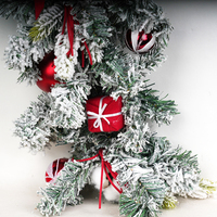 Guirlandes de Noël artificielles de 180 cm, design moderne et luxueux, fabrication OEM Jintai, décoration de porte, fenêtre, mur, escalier