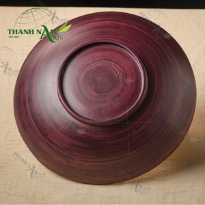 Plato de bambú hilado personalizado, plato redondo hecho a mano Natural para cocina, mesa de comedor y exhibición de alimentos ecológica - Product Image 3