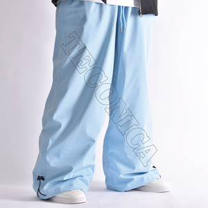 Pantalon de snowboard décontracté bleu clair imperméable avec boucles de ceinture et ourlet élastique respirant hiver pantalon de ski extérieur - Product Image 2