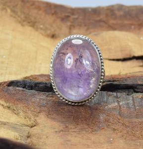 Piedra preciosa de amatista natural sólida Plata de Ley 925 anillo hecho a mano joyería anillo joyería de plata esterlina 925 joyería estampada - Product Image 4