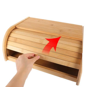 Organisateur à pain en bambou de haute qualité avec couvercle coulissant 40x27x18cm en provenance de Turquie - Product Image 3