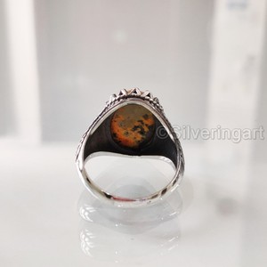 Mayorista Anillo para hombre Natural Bumblebee Jasper Piedra preciosa Anillo de piedra natal Todos los tamaños Joyería DE BODA árabe Anillo de plata esterlina 925 - Product Image 6