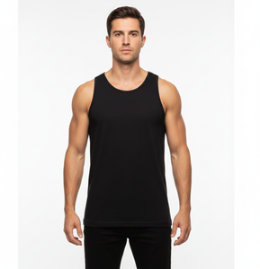 Chaleco Urbano de Algodón Negro para Hombre, Sin Mangas, Tejido Elástico Suave y Transpirable, Estilo Casual para el Día a Día - Product Image 2