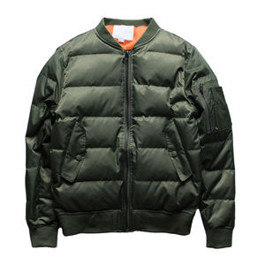 Solid Color Blank Plain Down Puffer <b>Jacket</b> Zipper open chest custom <b>camo</b> color winter puffer down bomber <b>jacket</b> with pocket - Product Image 4