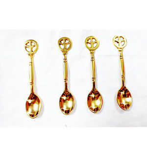 ชุดช้อนกาแฟแฮนด์เมดสไตล์อินเดียพร้อมที่จับดีไซน์แมลงปอ,ชุดเครื่องใช้ในอาหารเคลือบด้านคุณภาพเยี่ยมราคาไม่แพง - Product Image 5