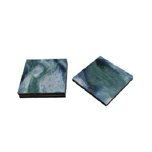 Dessous de verre en résine époxy à l'aspect unique Style antique Tapis de tasse à thé à noyau d'or Tampons Prix de gros Vaisselle Couverts Dessous de verre Plateau à thé - Product Image 6