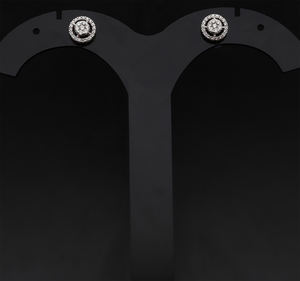 Elegant 14K Yellow Gold Double <b>Halo</b> Design Cluster Diamond Stud <b>Earrings</b> Featuring Natural Brilliant Cut Diamonds - Product Image 3