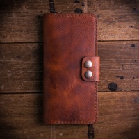 Penutup Kulit Vintage Elegan dengan Logo Kustom, Tempat Kartu & Paspor Buatan Tangan, Organizer Perjalanan Keluarga Pendek, Tersedia RFID, Terbuka