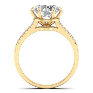 Anillos de Compromiso Solitario de Diamante Cultivado en Laboratorio CVD de Corte Redondo de 2.8 Quilates, Oro Sólido de 14K Personalizable REYES, Joyería Fina para Mujer - Product Image 4