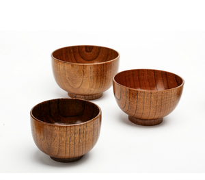 Bol de service rond en bois massif de luxe, léger et poli, pour la maison, la cuisine, l'hôtel, la restauration, la vaisselle, forme de table, brun - Product Image 2