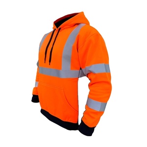 Mens High Visibility Hooded Pullover Sweatshirts Safety Reflective Hoodie - Product Image 6