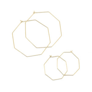 Pendientes de Aro Octagonales Nash, Joyería Clásica de Aleación con Diamantes y Circonitas para Fiestas, Bodas y Regalos - Product Image 1