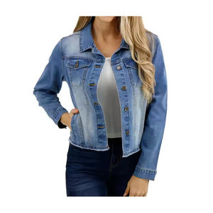 La plupart des tendances Style décontracté automne hiver nouveau manches bouffantes dames femmes jean vestes décoated bouton lavé Technique Denim manteau - Product Image 1