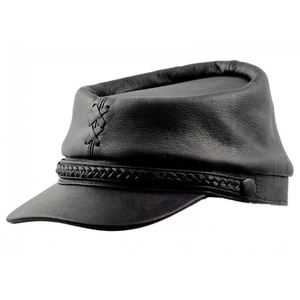 Kepi de lana con visera de cuero Sombreros de lana de alta calidad Hechos a mano Personalizados Hombres Sombreros civiles y suministro de sombreros - Product Image 3