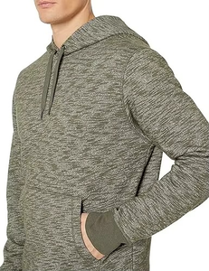 เสื้อสวมหัวมีฮู้ดแบบสวมหัวมีฮู้ดผ้าฟลีซเนื้อนุ่มมีกระเป๋าจิงโจ้สีดำมะกอก - Product Image 2