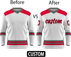 Uniforme de Hockey sobre Hielo para Adultos de Talla Grande, Diseño de Logotipo Personalizable, Transpirable, 100% Poliéster, Estilo Elegante, Muy Popular - Product Image 6