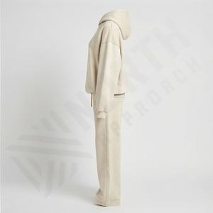 Survêtement pour femmes en coton 100% de haute qualité, léger, à épaules tombantes, de la meilleure qualité, deux pièces - Product Image 3