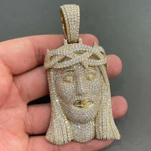Custom Hip Hop Iced Out Jesus Faced in 925 Sterling <b>Silver</b> for <b>Men</b> & Women Fashion <b>Necklace</b> <b>Pendant</b> Jewelry, Moissanite <b>Pendant</b> - Product Image 6